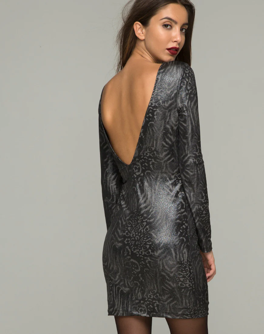 Leo Bodycon Dress in Animal Slinky - Awmao