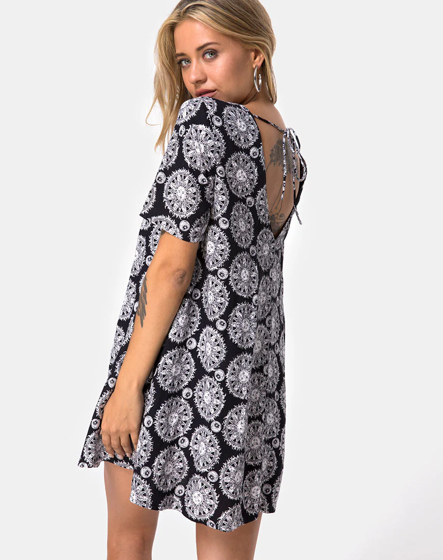 Crosena Dress in Sundial Black - Awmao