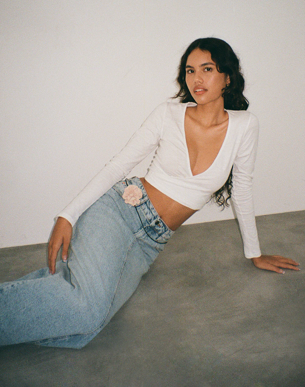 Ballet Wrap Top in White Jersey - Awmao