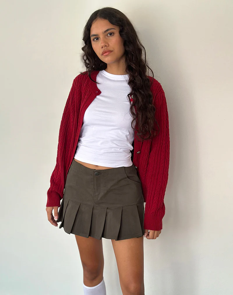 Keripa Pleated Mini Skirt in Dark Grey - Awmao