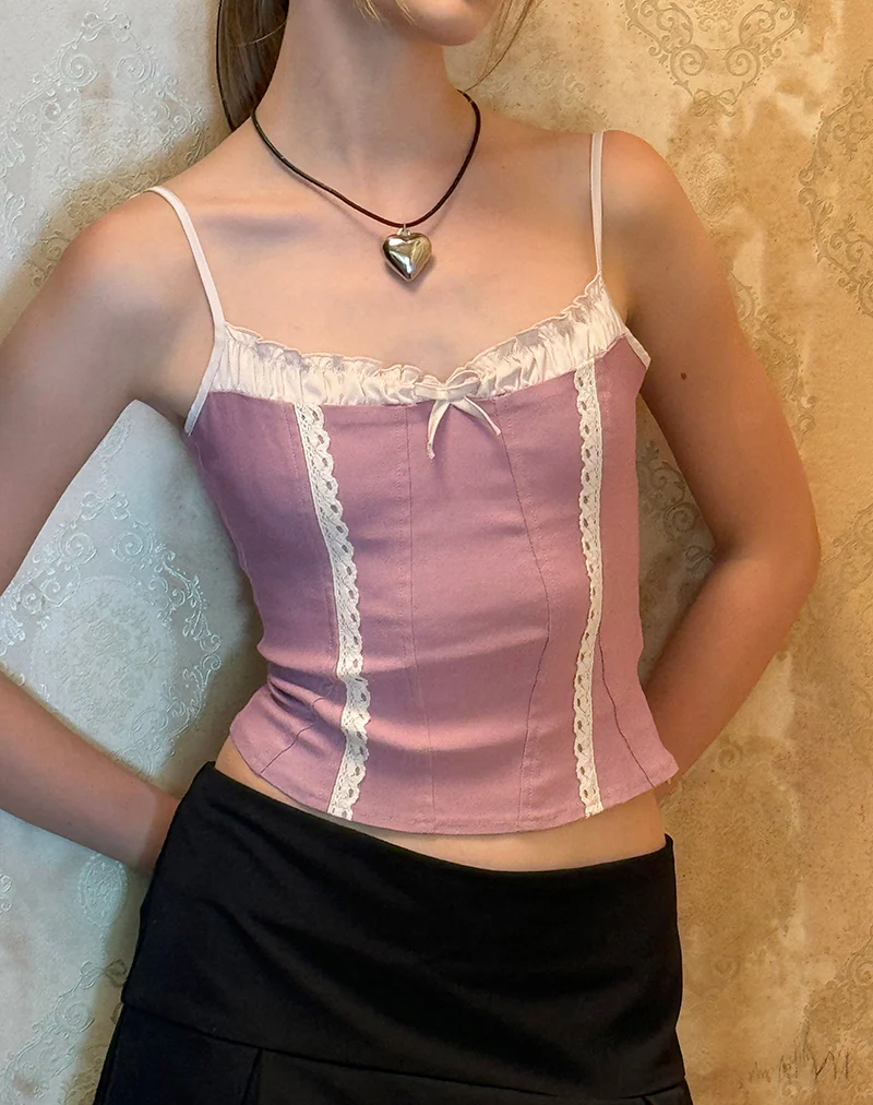 Alexa Corset Top in Dusky Pink - Awmao