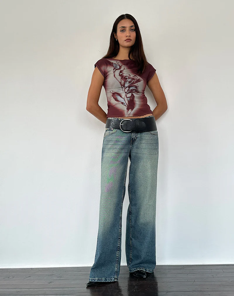 Nova Top in Lumen Mesh Brown - Awmao