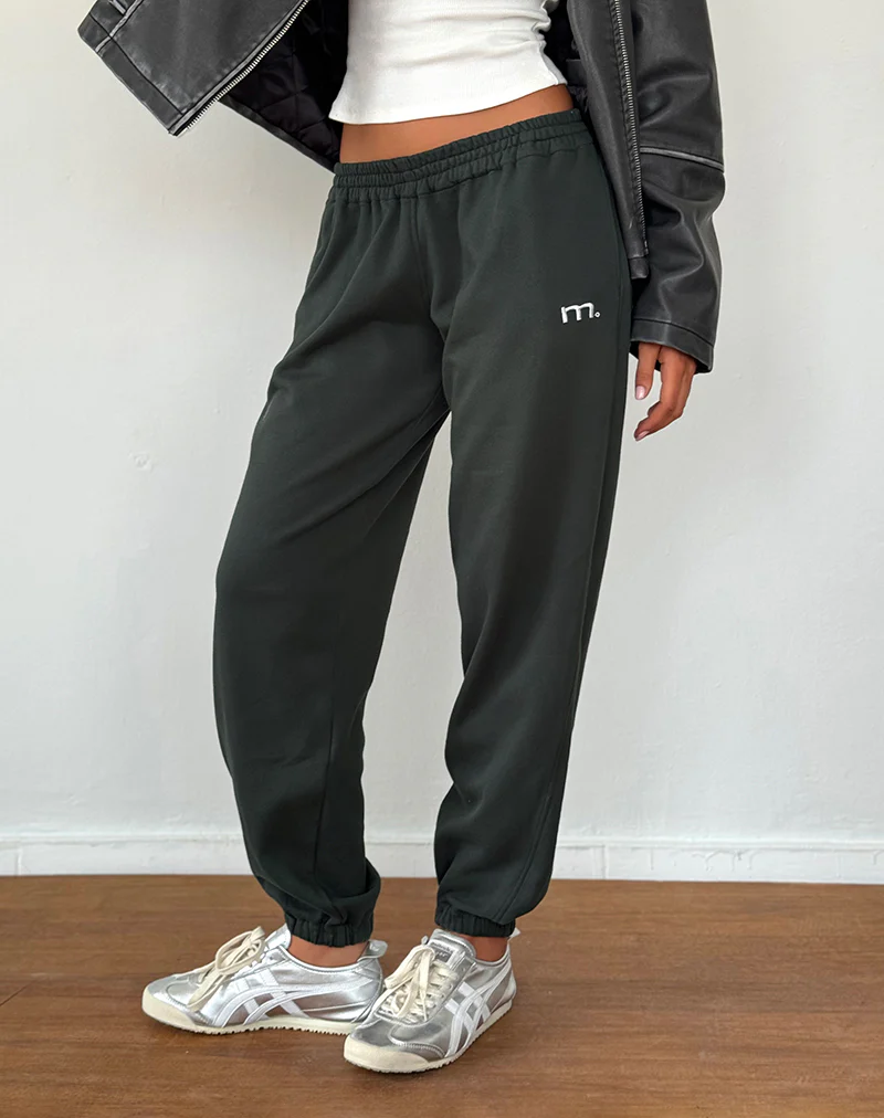 Em Jogger in Beluga Light Grey with M Embroidery - Awmao