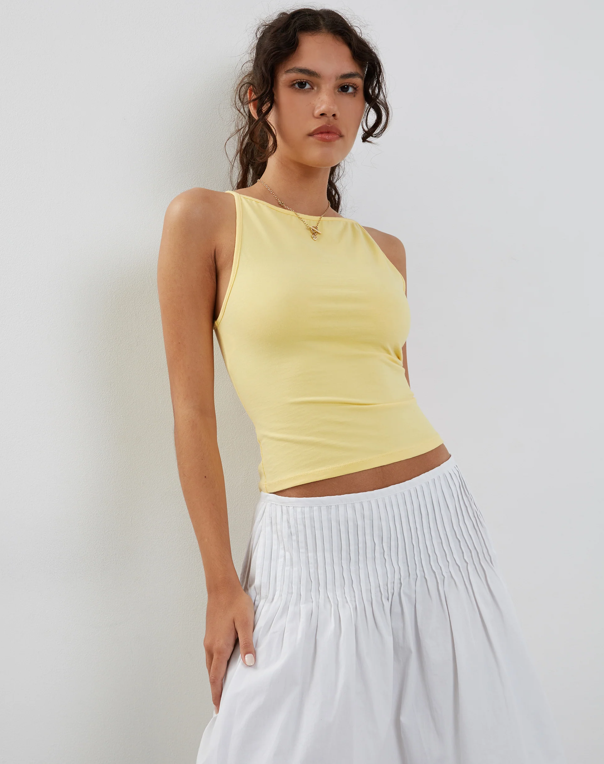 Dudley Vest Top in Lemonade - Awmao