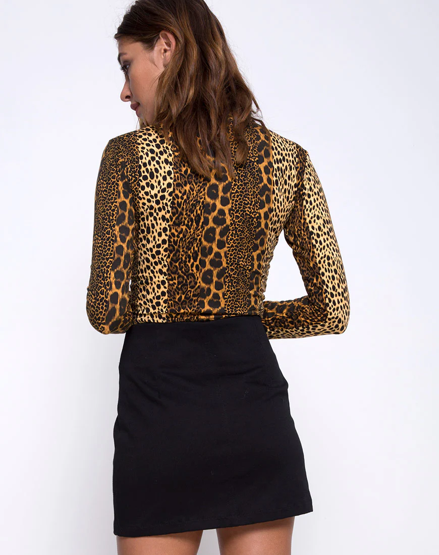 Ring Mini Skirt in Twill Black - Awmao