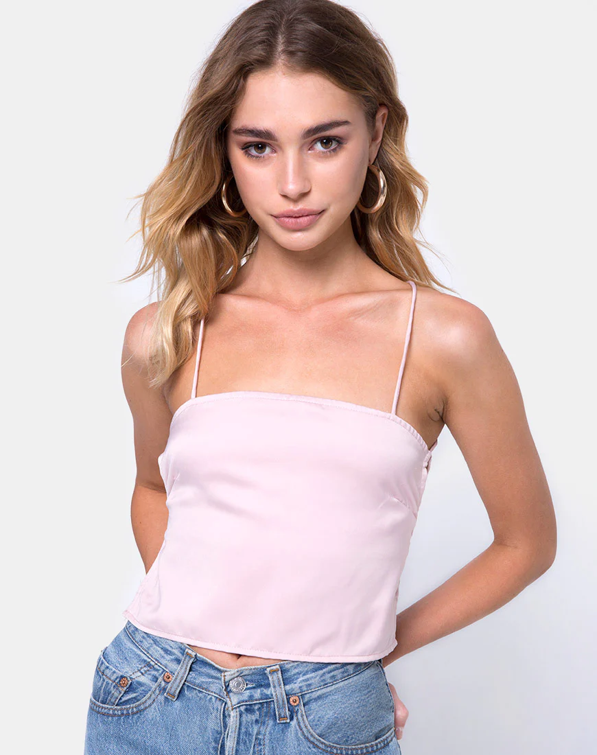 Mosley Cami Top in Satin Blush - Awmao