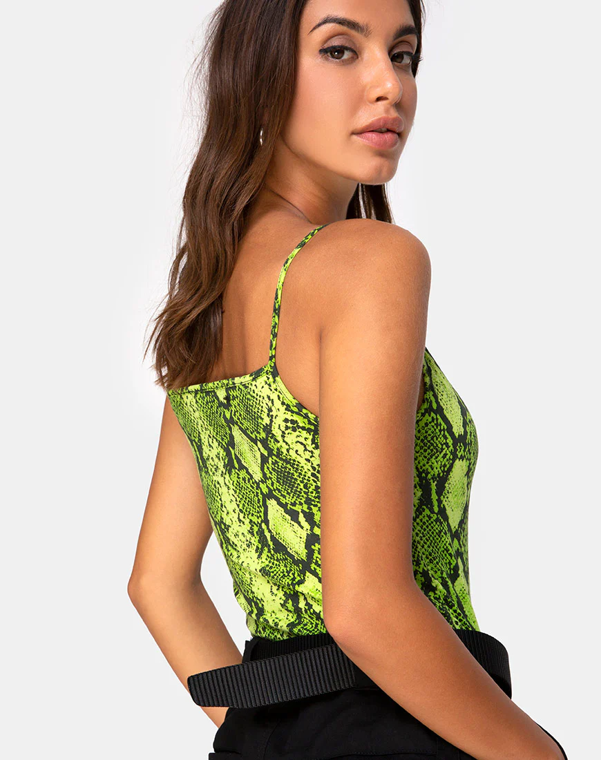 Sol Bodice in Snake Lime - Awmao