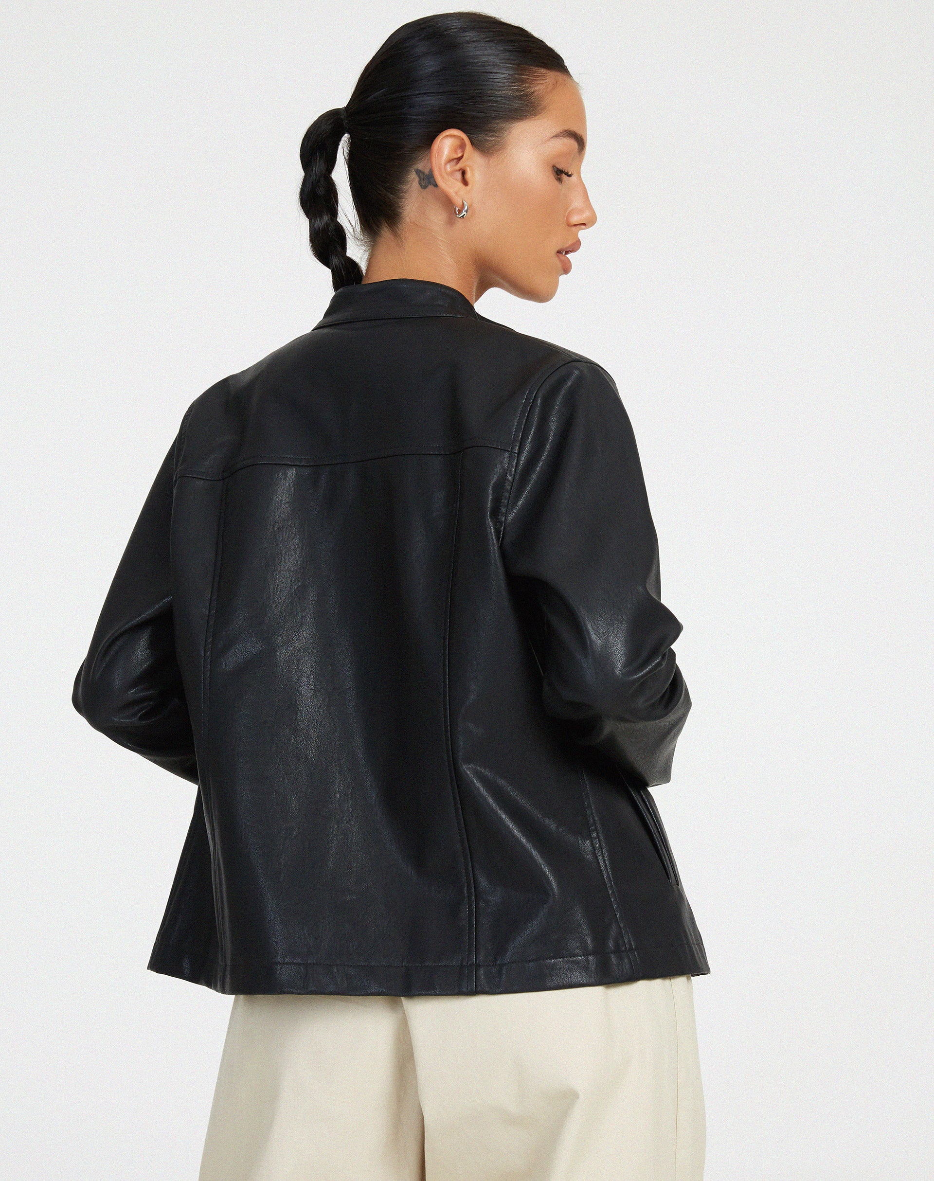 MOTEL X OLIVIA NEILL Olivia Jacket in PU Black - Awmao