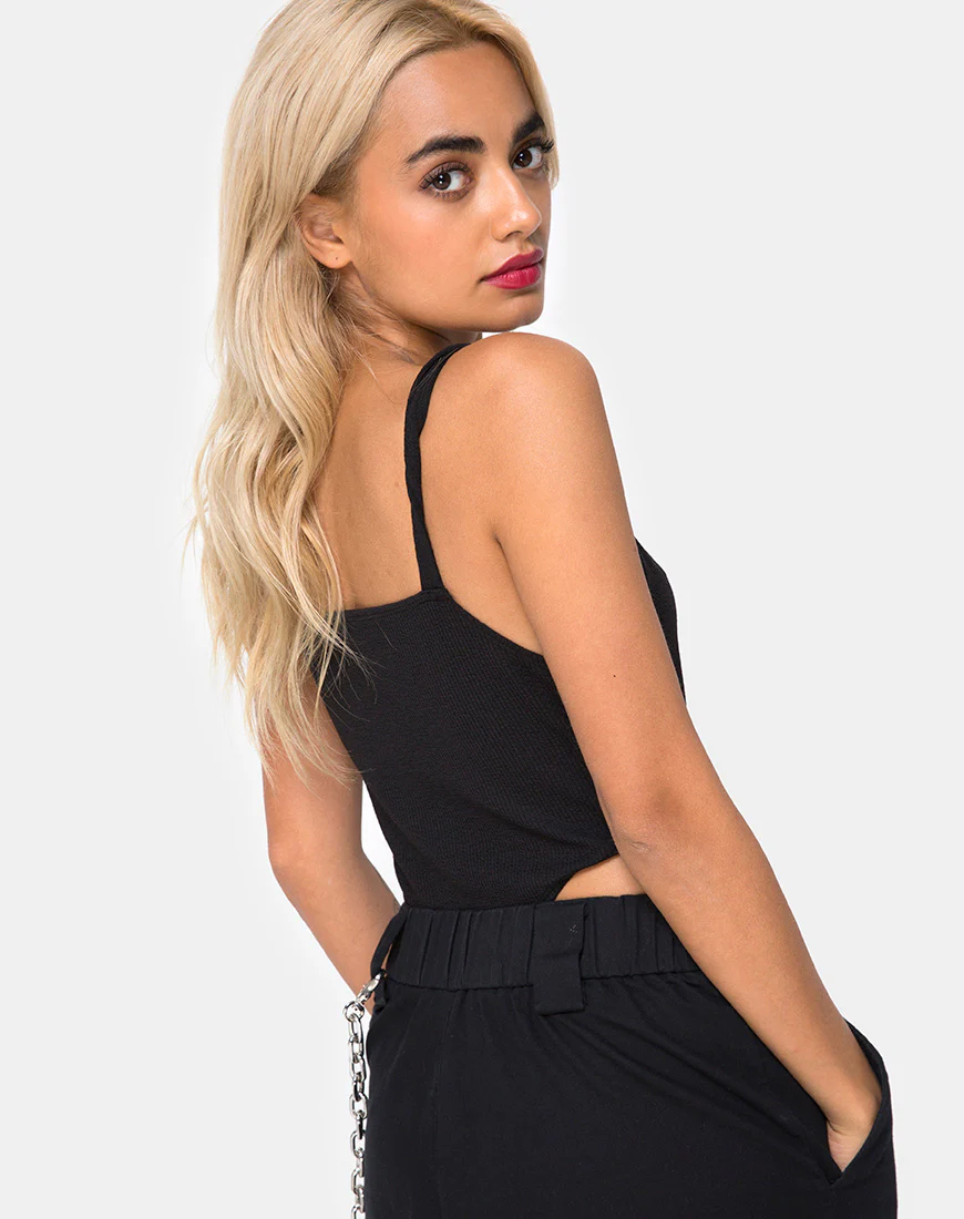 Lidom Bodice in Black with Silver Hook - Awmao