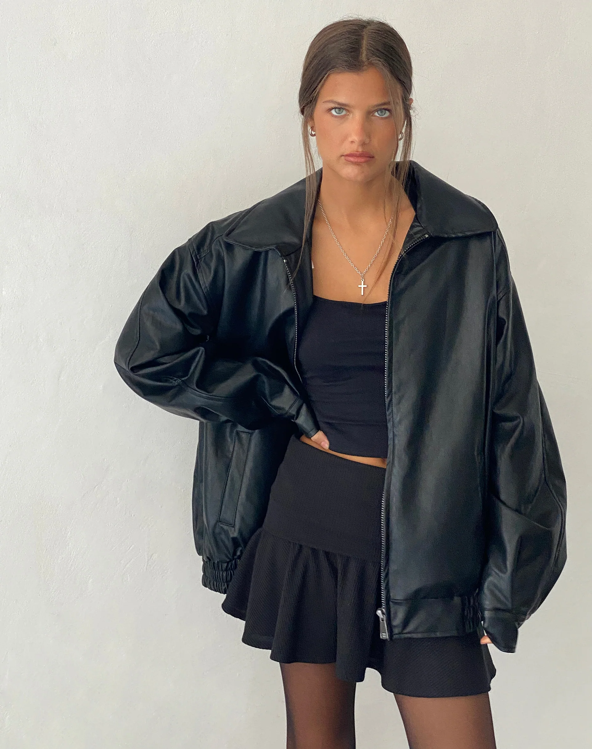Cavita Jacket in Pu Black - Awmao