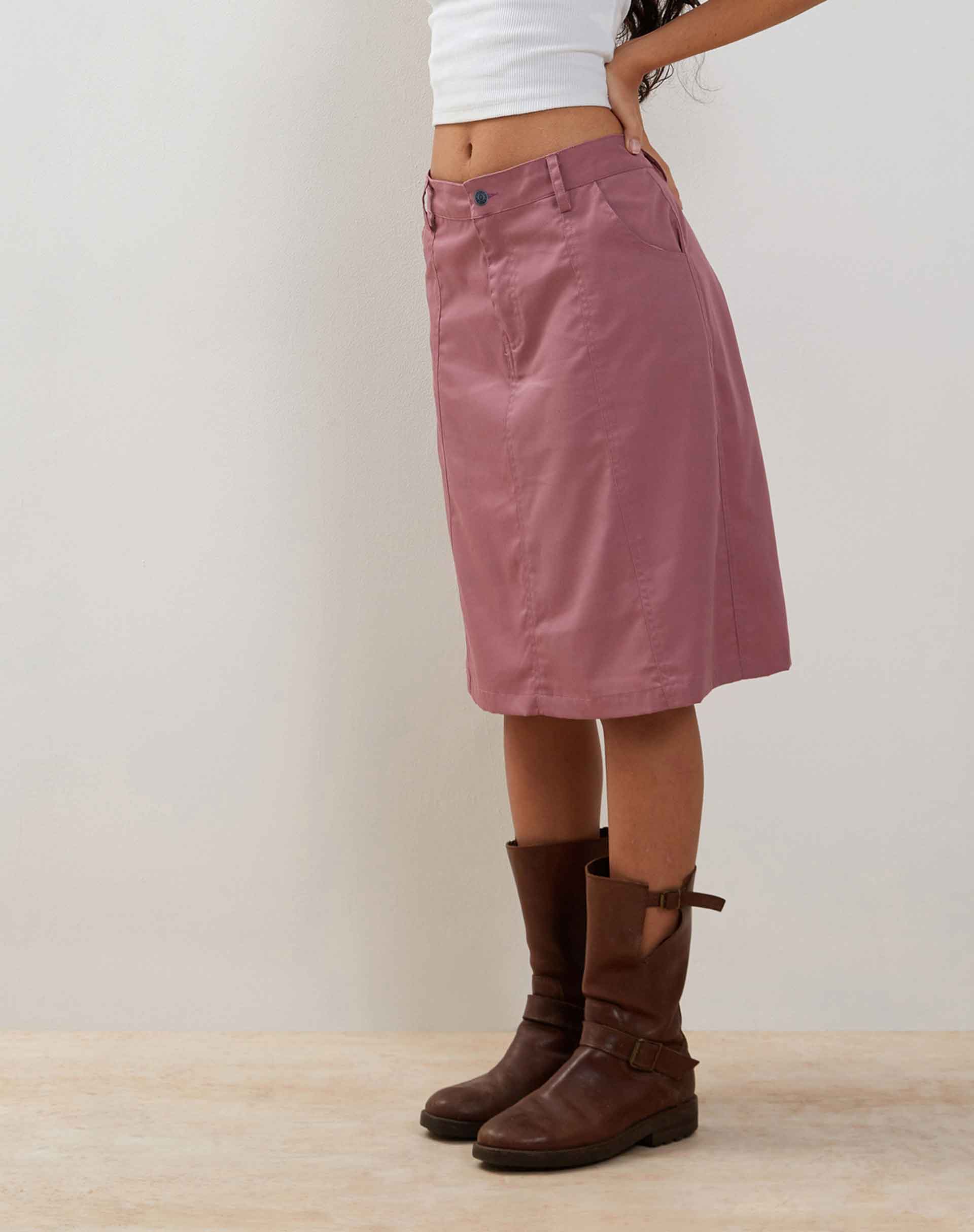Kyst Cargo Midi Skirt in Mauve - Awmao