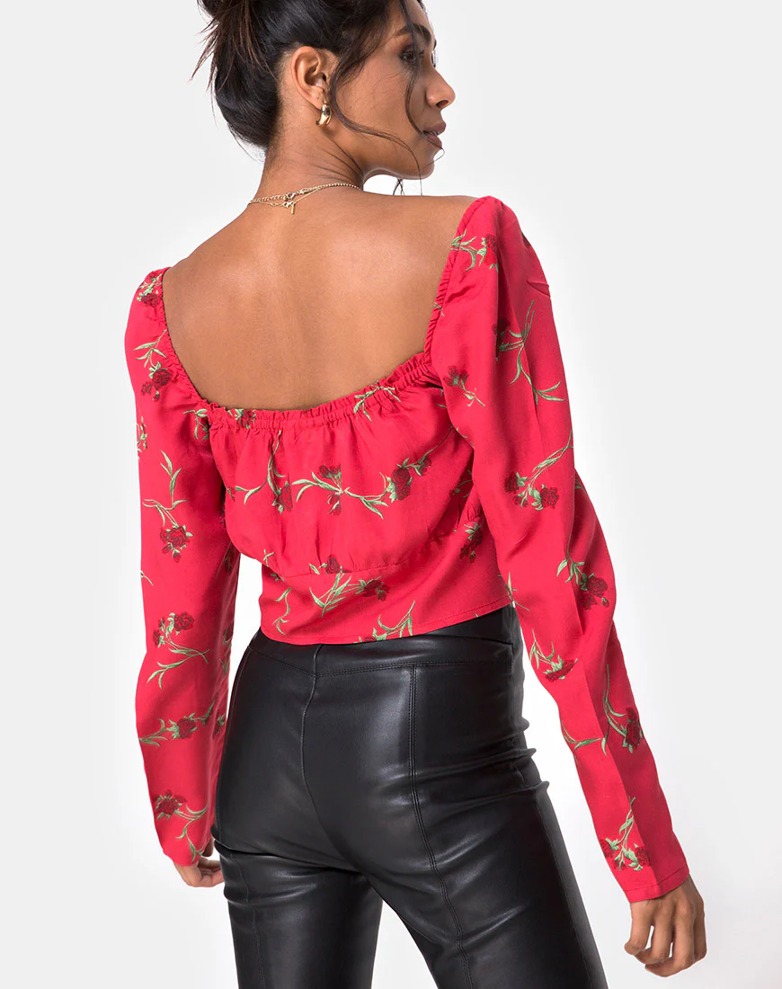 Valena Top in Rouge Rose Pink - Awmao