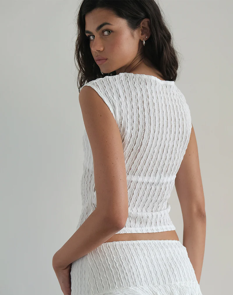Nova Top in Crinkle White - Awmao