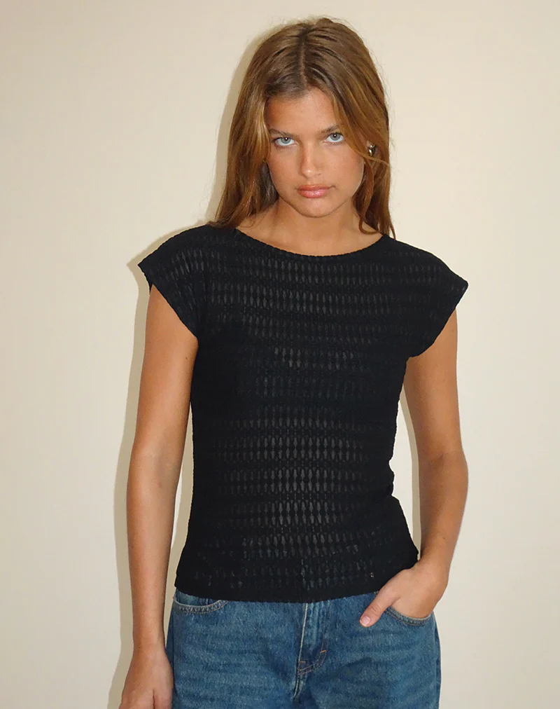 Nova Top in Textured Black - Awmao