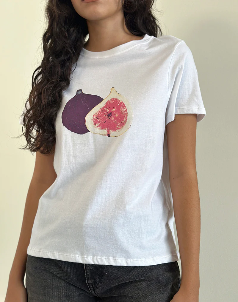 Saki Tee in White Fig - Awmao