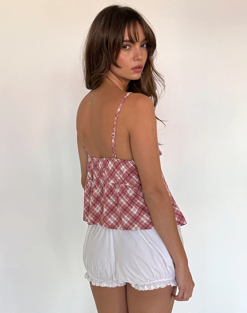 Tezza Top in Pink Tartan - Awmao