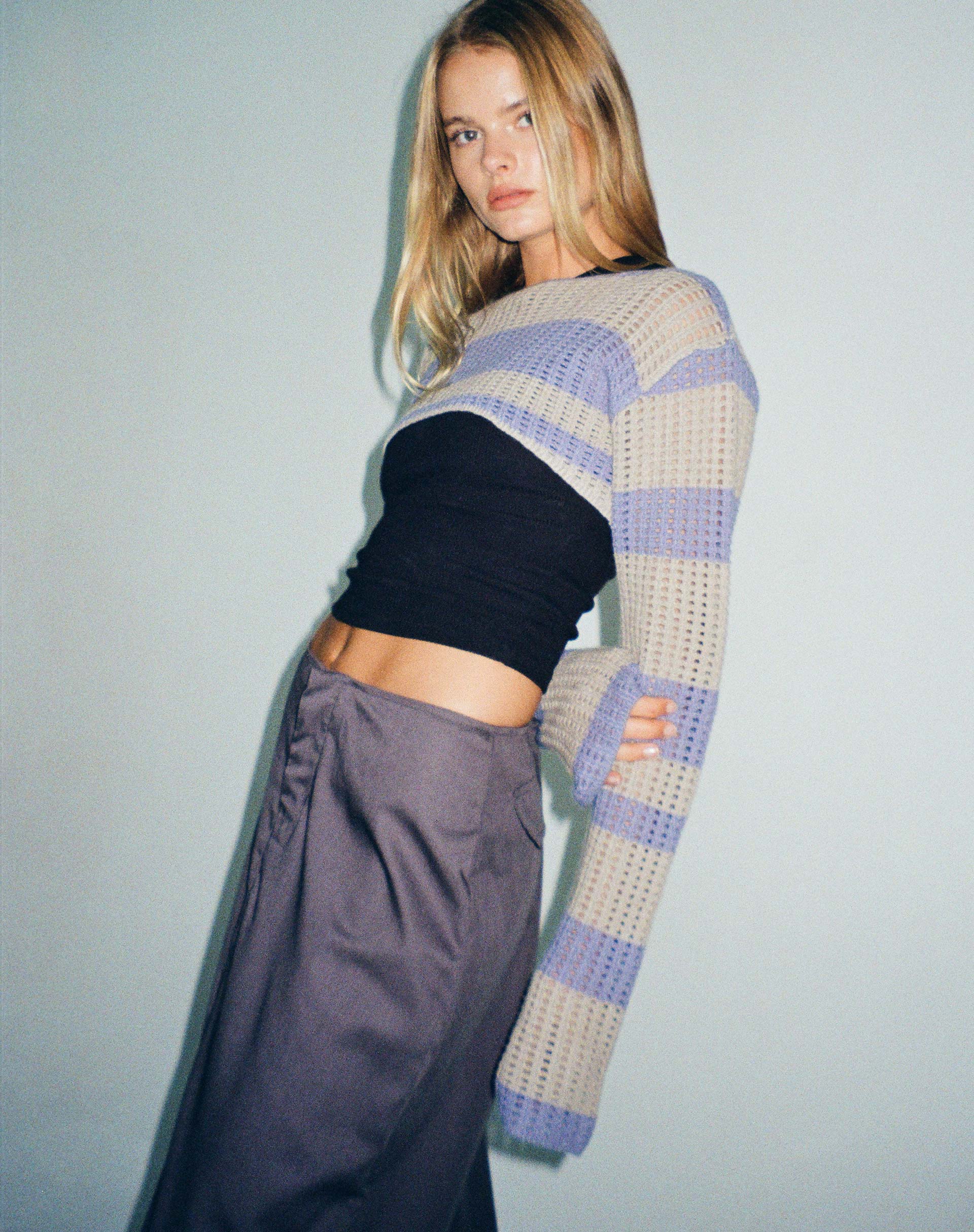 Ozzy Bolero Top in Grey Blue - Awmao