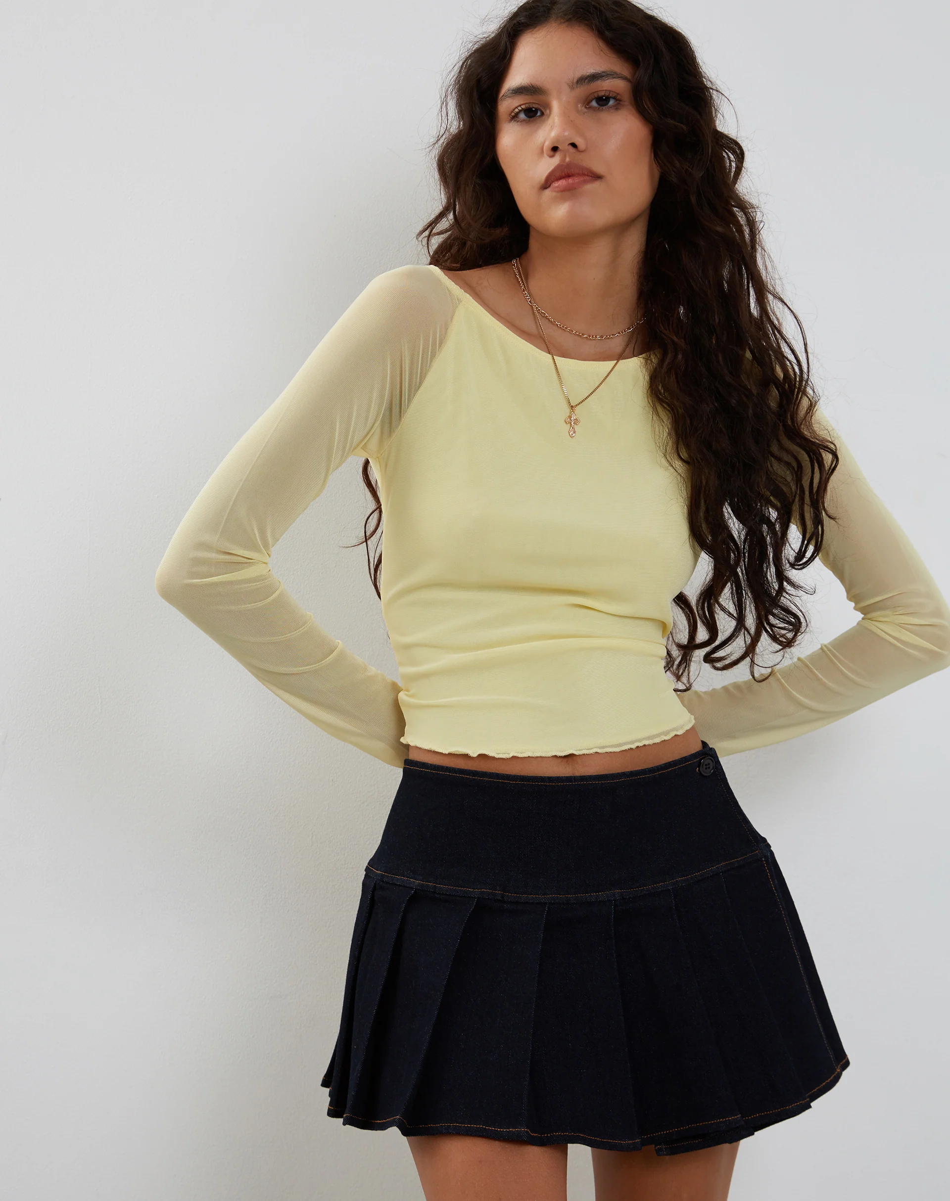 Mahira Long Sleeve Top in Lemon - Awmao