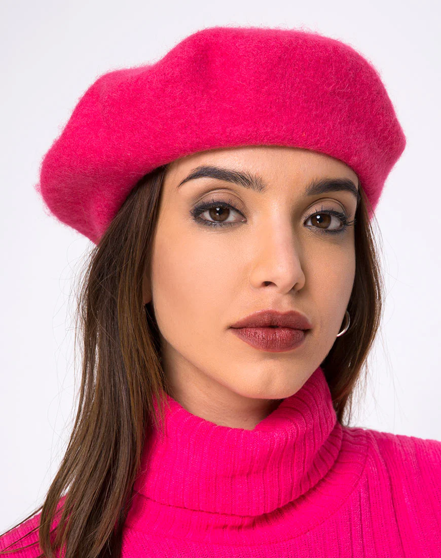 Wool Beret in Pink - Awmao