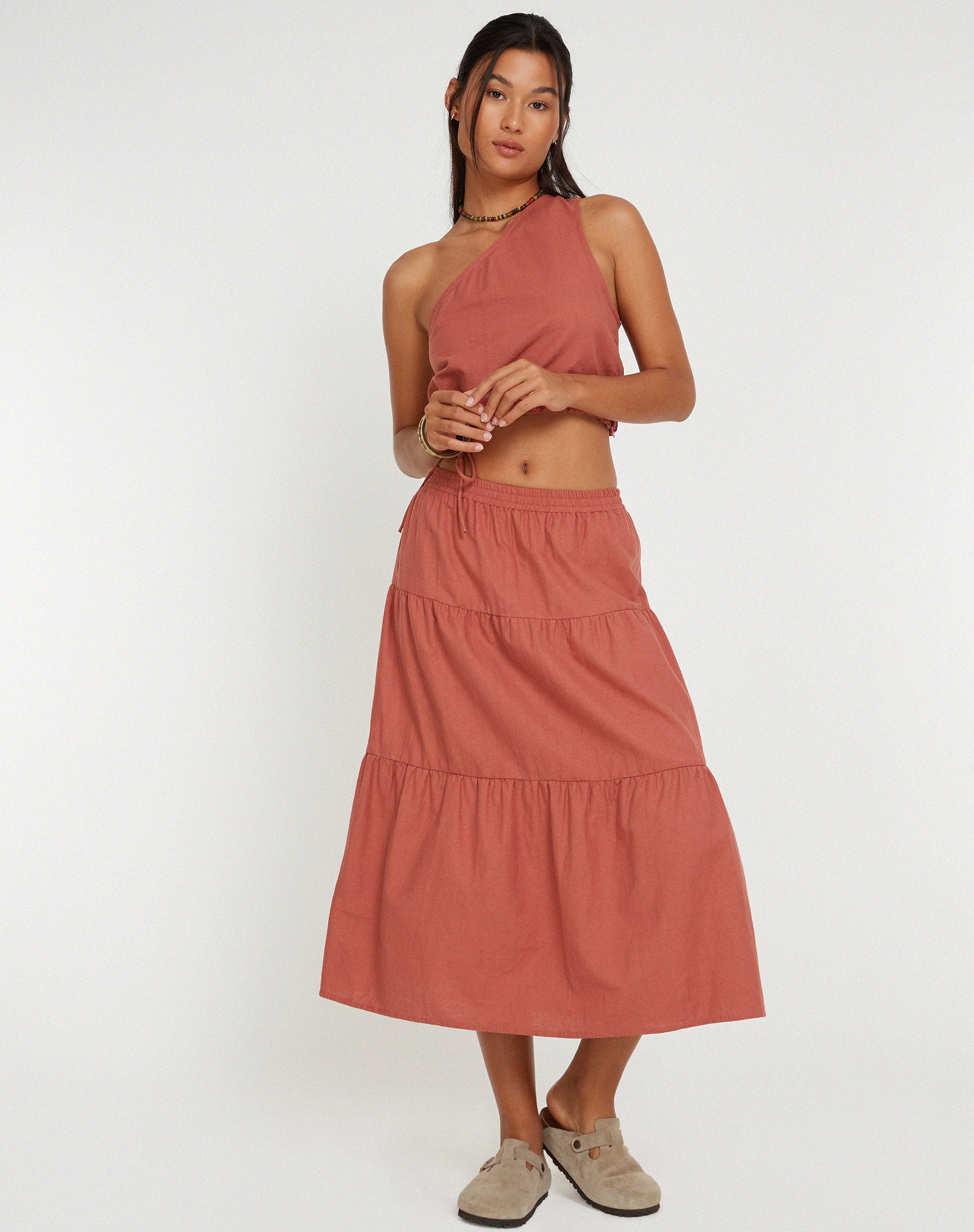 Midaxi Skirt in Cedar Wood - Awmao