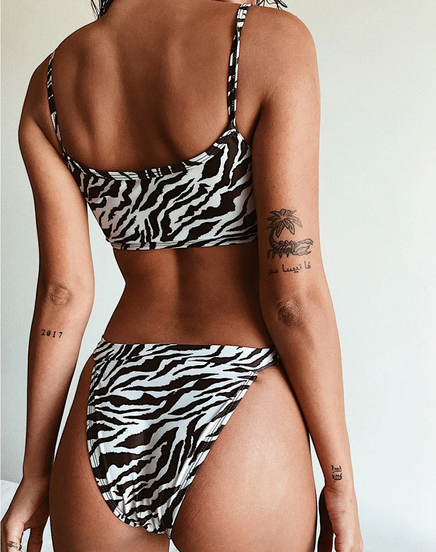 Bulvya Bikini Bottom in Mini Zebra - Awmao