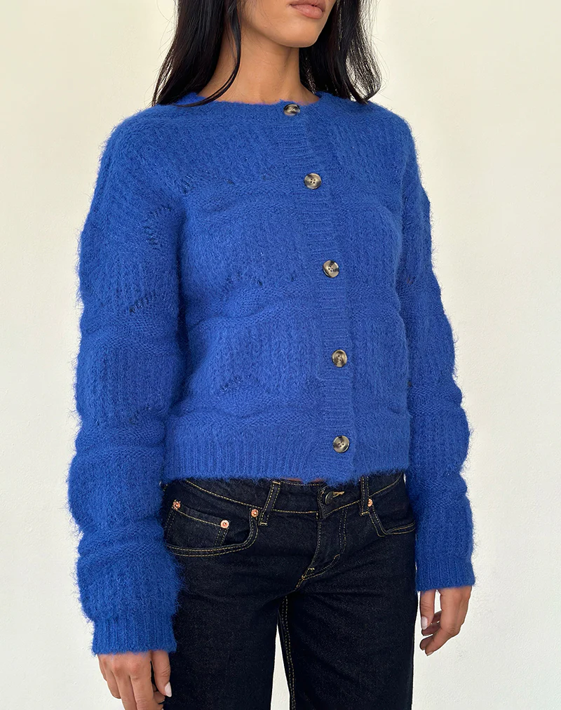 Luciana Cardigan in Cobalt Blue - Awmao