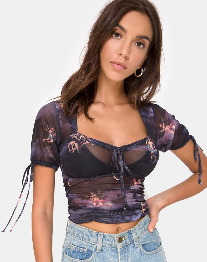 Guinevre Top in Dark Angel Mesh - Awmao