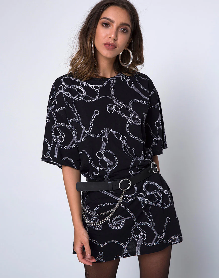 Sunny Kiss Oversize Tee in Chain - Awmao