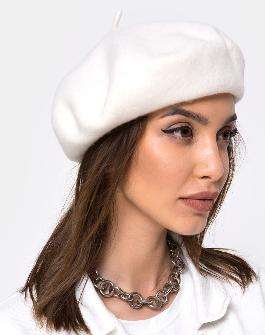 Wool Beret in Cream - Awmao