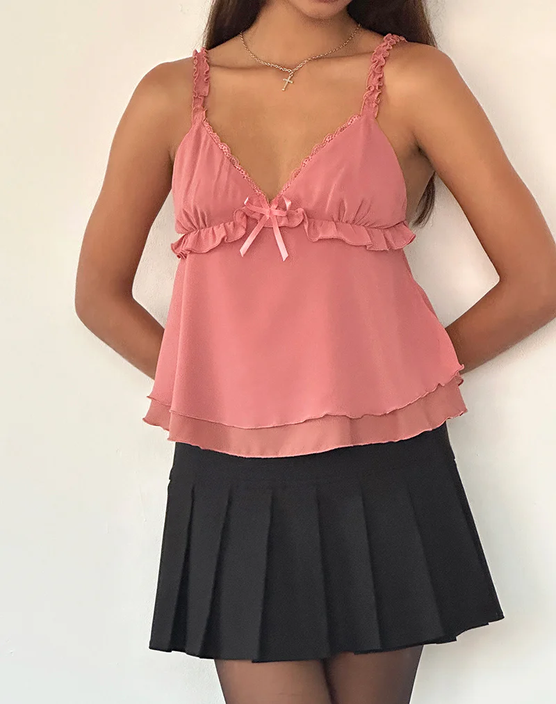Melinda Frill Cami Top in Chiffon Blush - Awmao