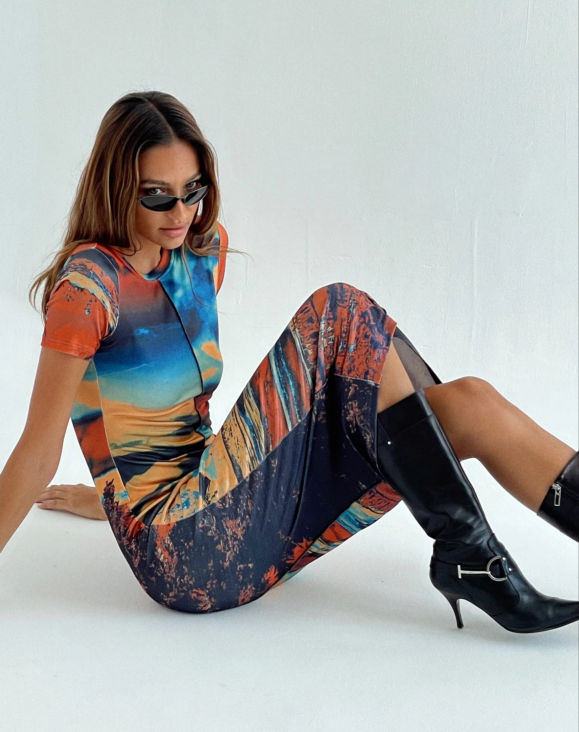 Tapaki Midi Dress in Heat Map - Awmao