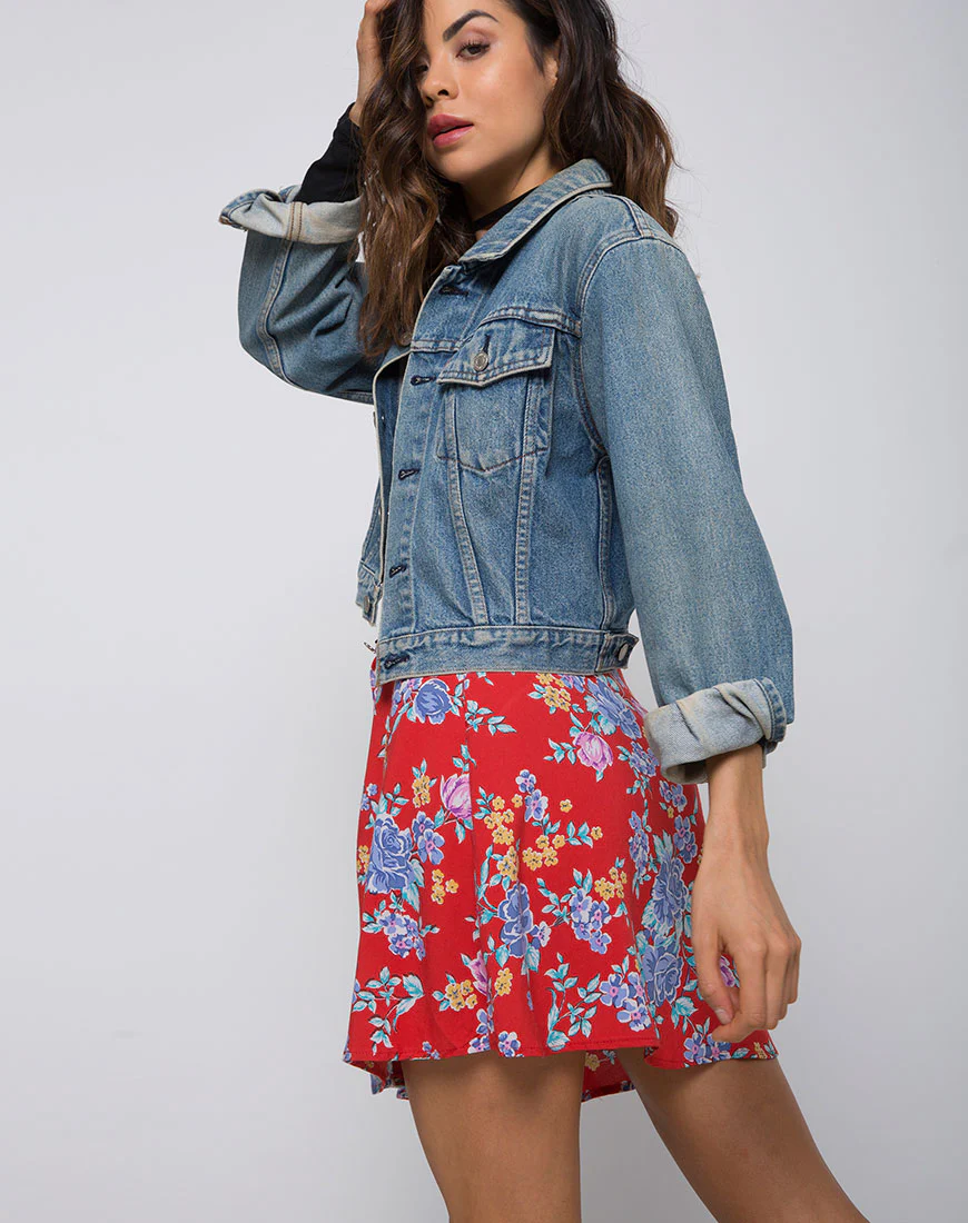 Andrea Skater Skirt in Vintage Fleur - Awmao