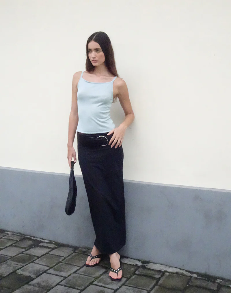 Liana Maxi Skirt in Black - Awmao