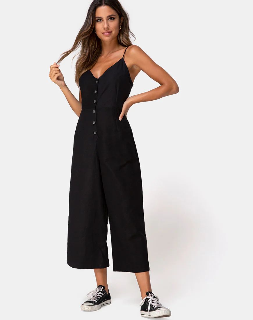 Nasa Jumpsuit in Black - Awmao