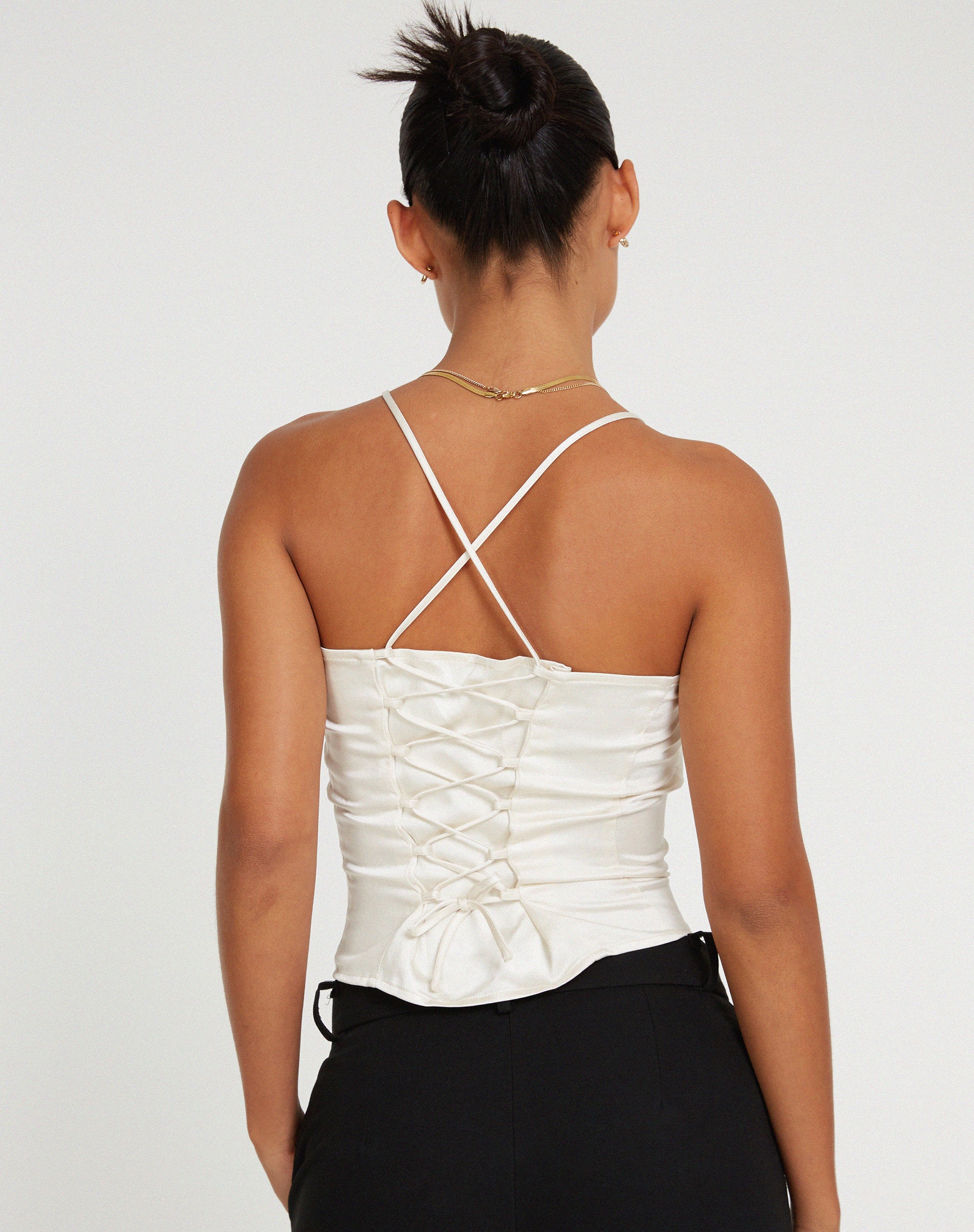 Cosey Top in Satin Ivory - Awmao