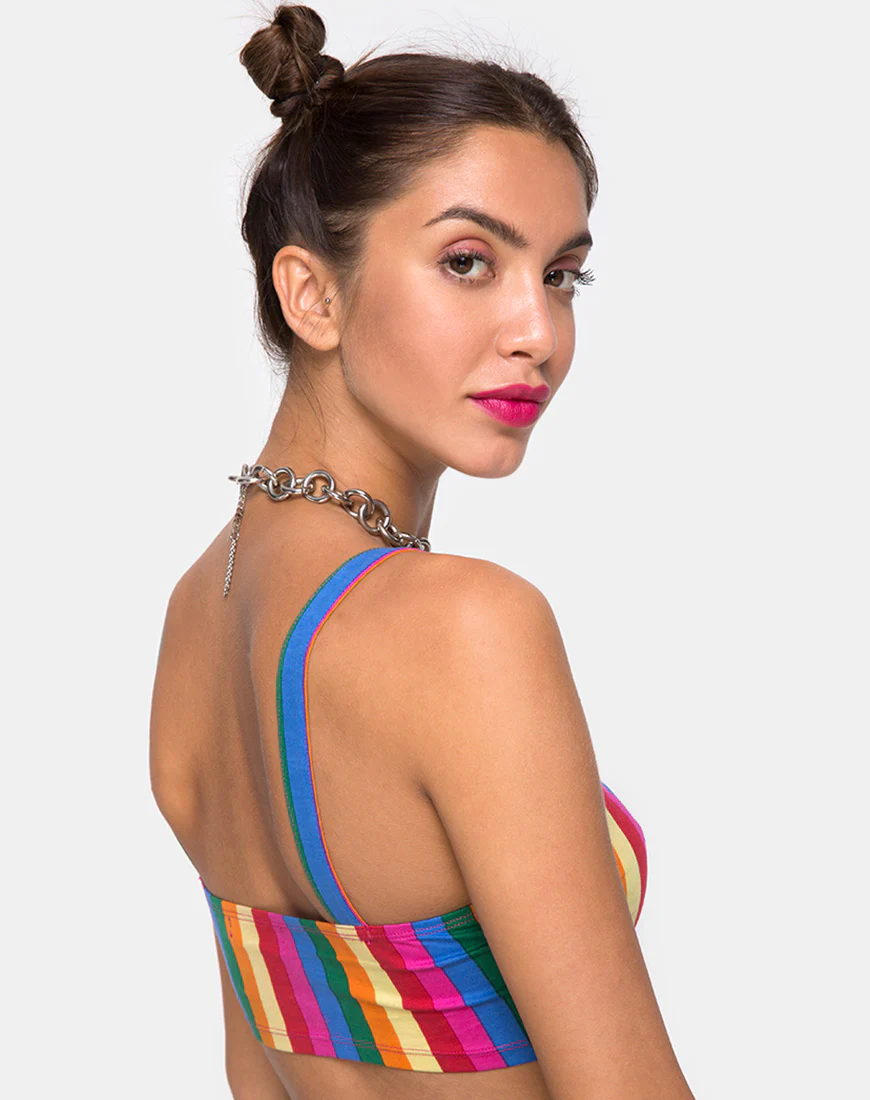 Monira Crop Top in Good Times Stripe X Princess Polly - Awmao