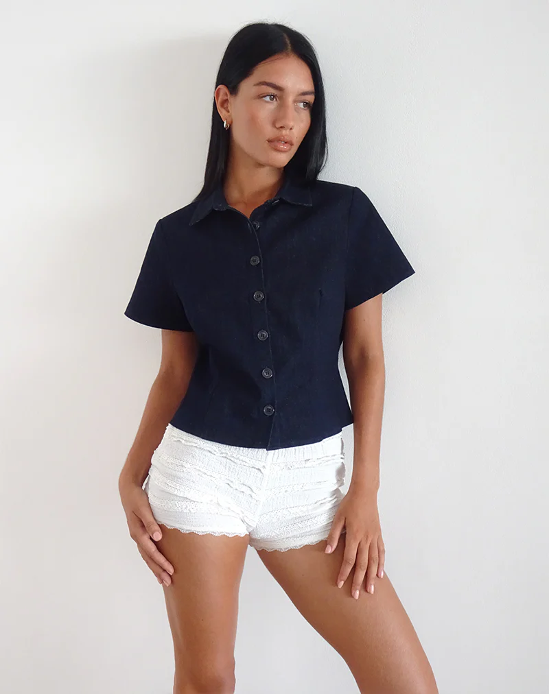 Samas Shirt in Dark Indigo - Awmao