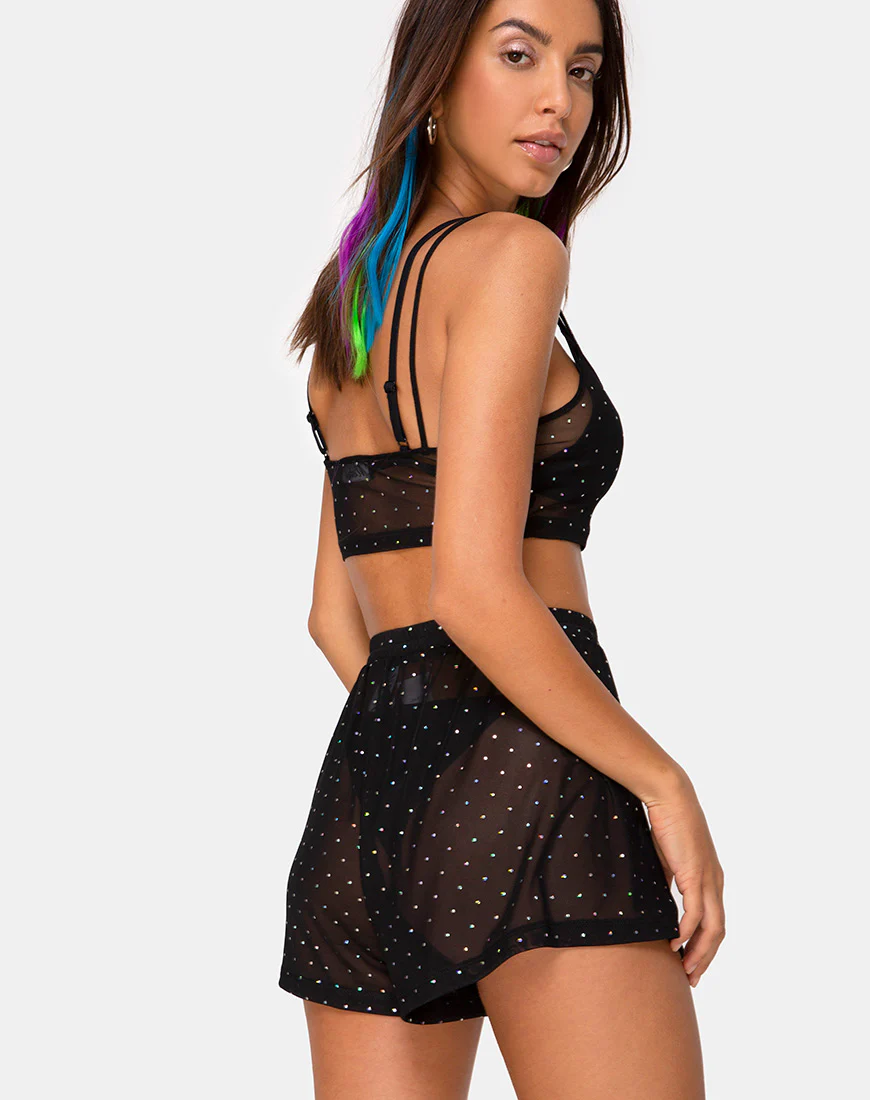 Boris Short in Crystal Net Black - Awmao