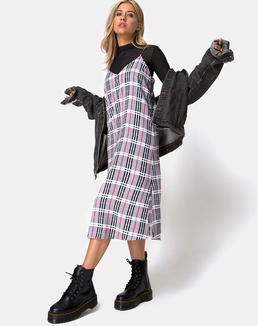 Seama Dress in Heritage Check - Awmao