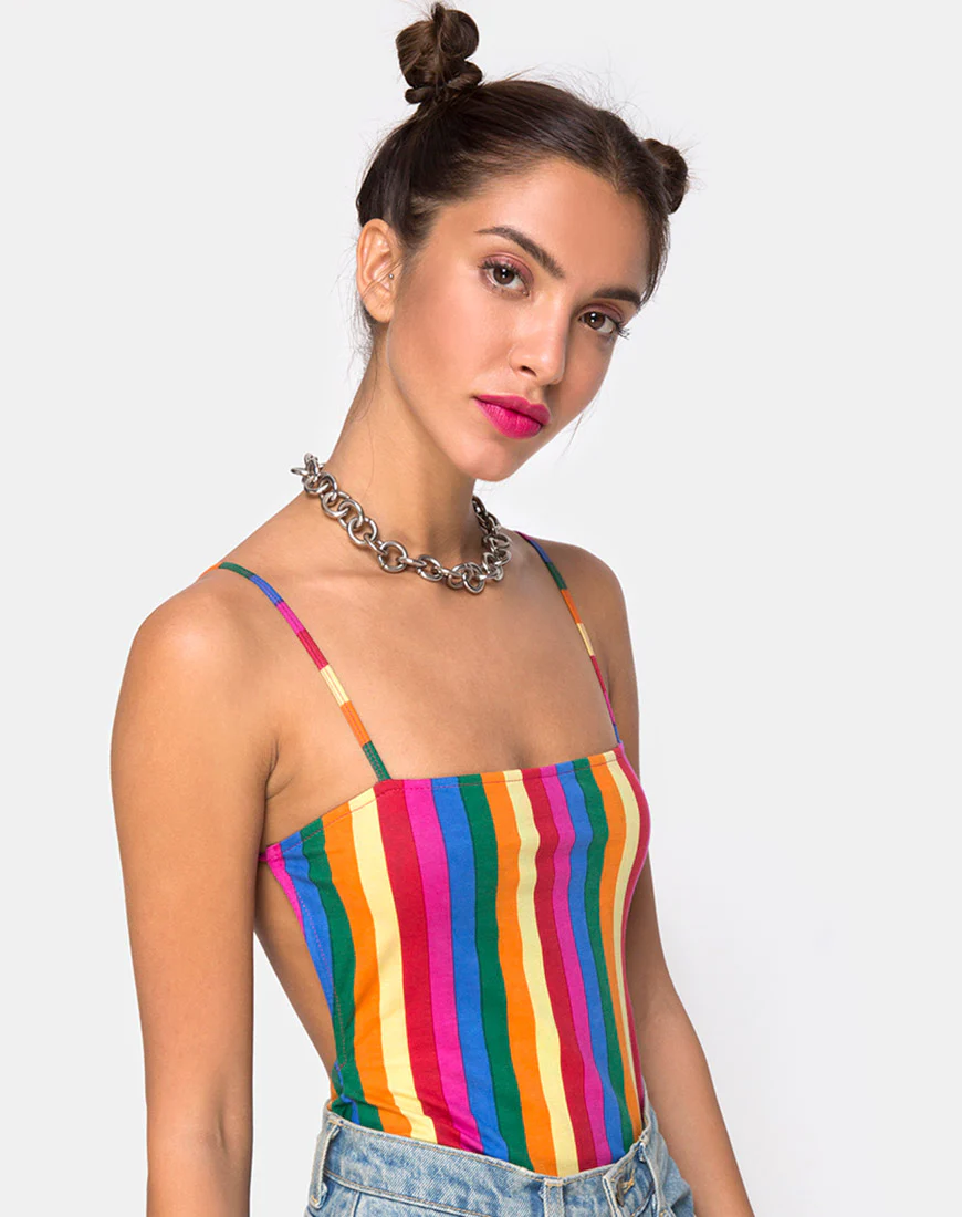 Lucia Bodice in Good Times Stripe X Princess Polly - Awmao