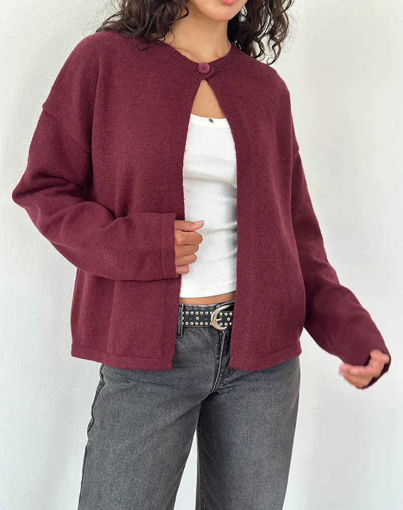 Maureen Cardigan in Wine - Awmao