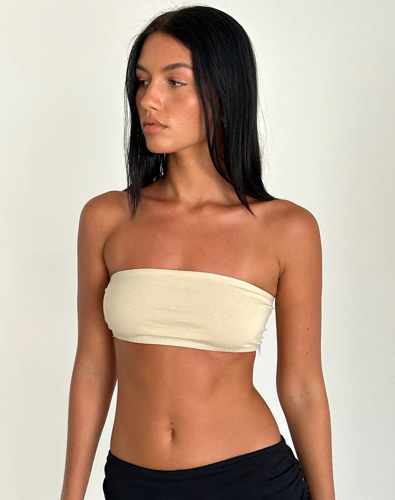 Nabel Micro Tube Top in Coconut Milk - Awmao