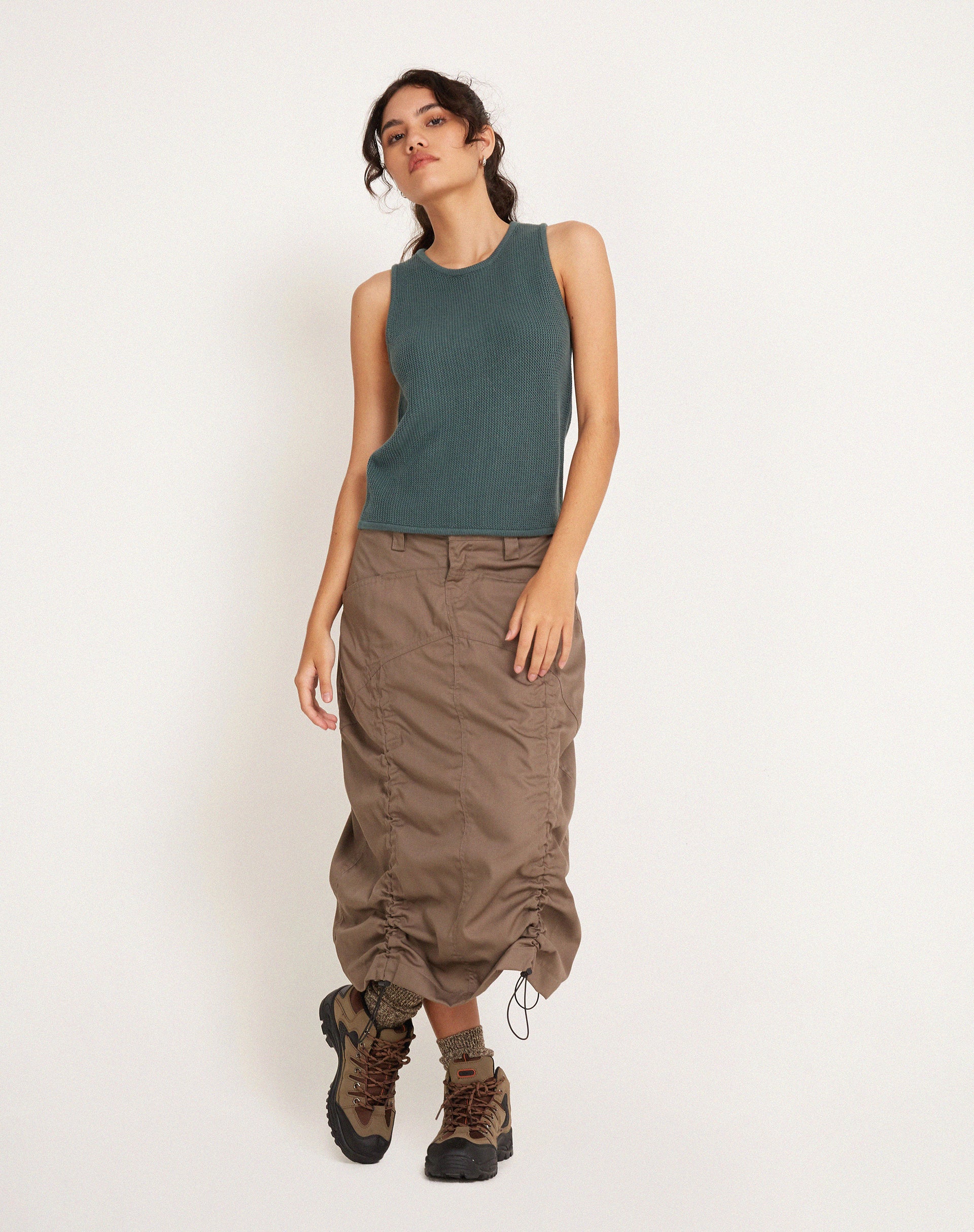 Phindi Knitted Vest in Khaki - Awmao