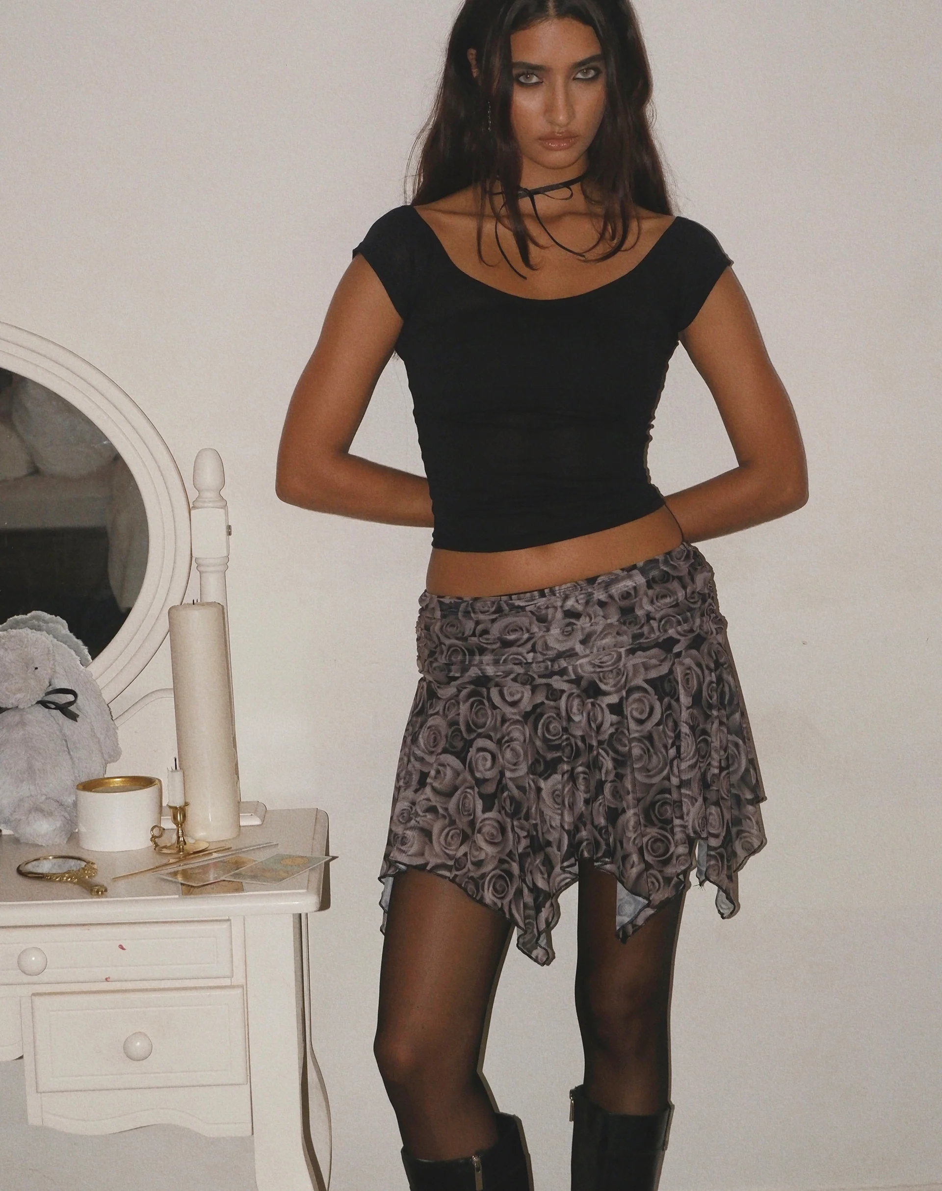 Charya Off The Shoulder Top in Black - Awmao