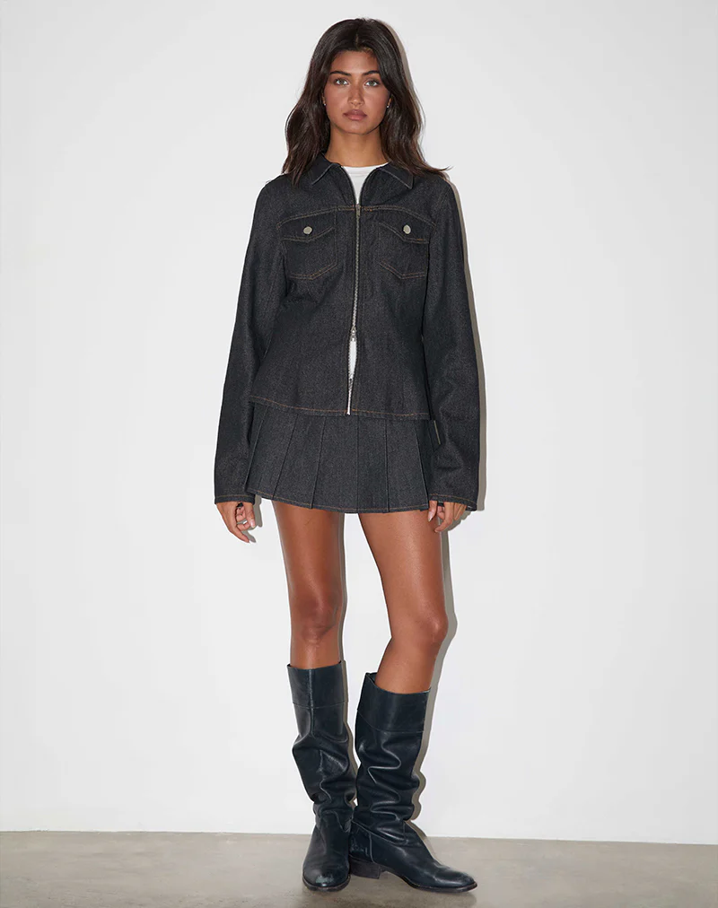 Rohana Jacket in Chambray Indigo - Awmao