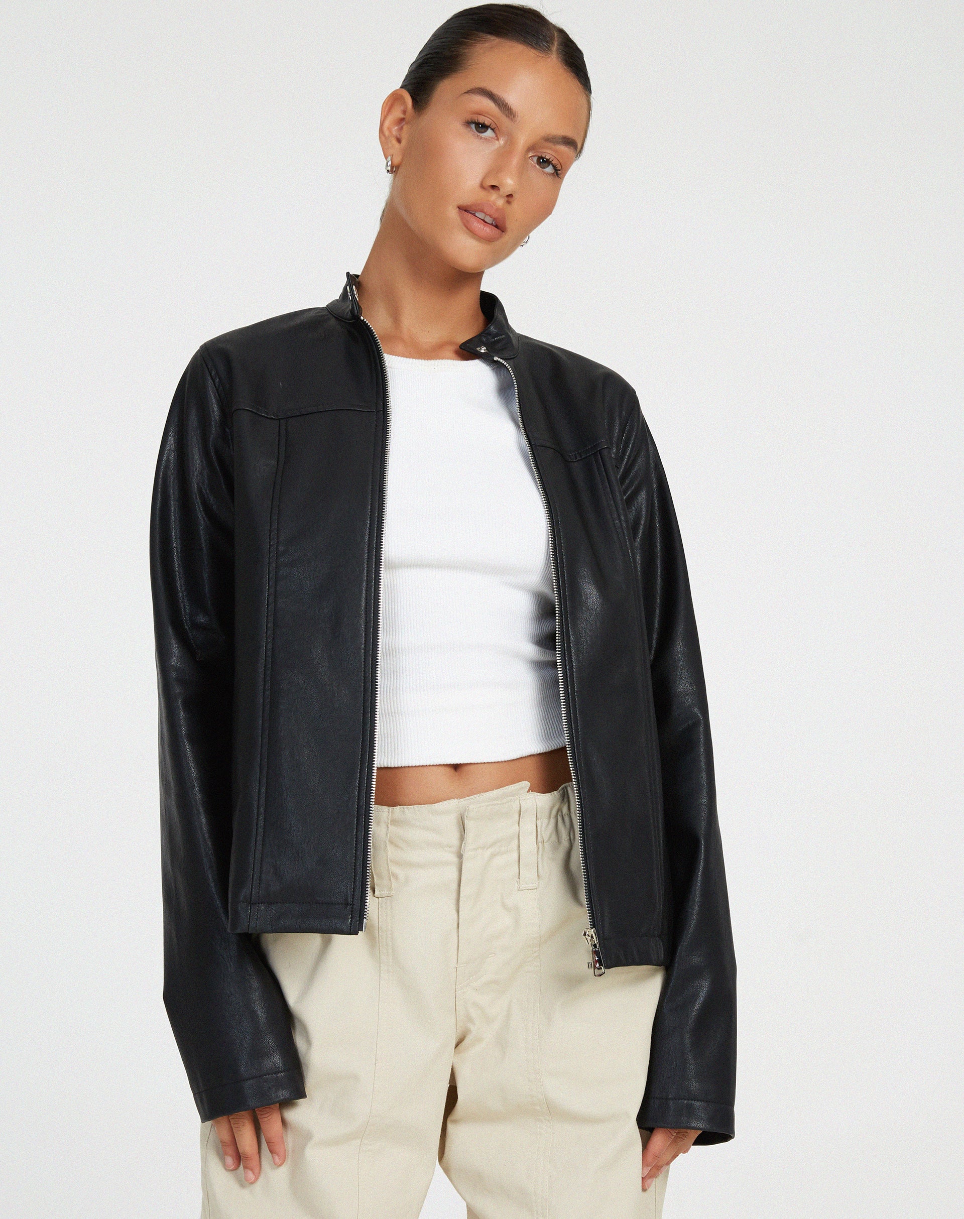 MOTEL X OLIVIA NEILL Olivia Jacket in PU Black - Awmao