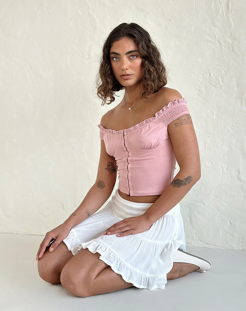 Dovica Corset Top in Pink Lady - Awmao
