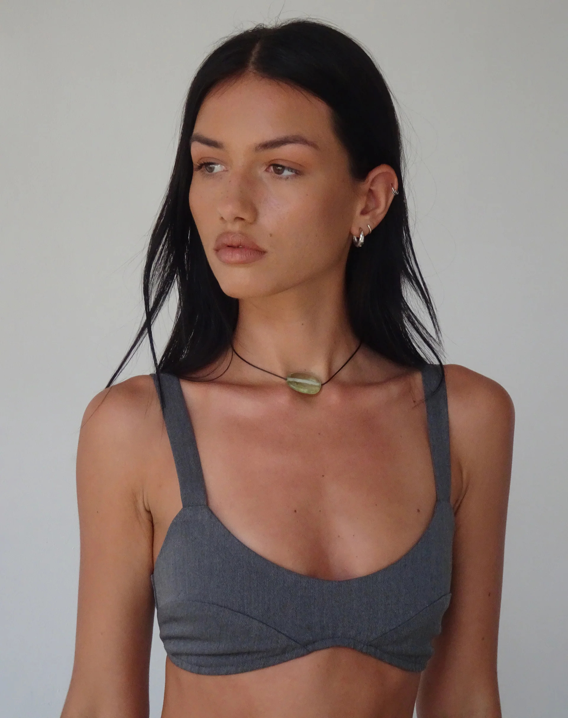 Belva Bralette in Tailoring Charcoal - Awmao