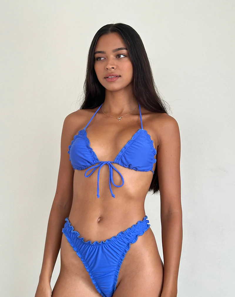 Prisha Bikini Top in Royal Blue - Awmao