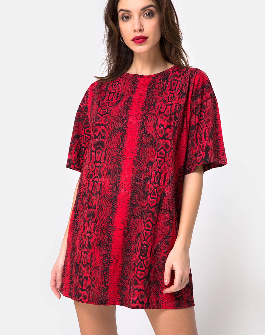 Sunny Kiss Tee in Snake Red - Awmao